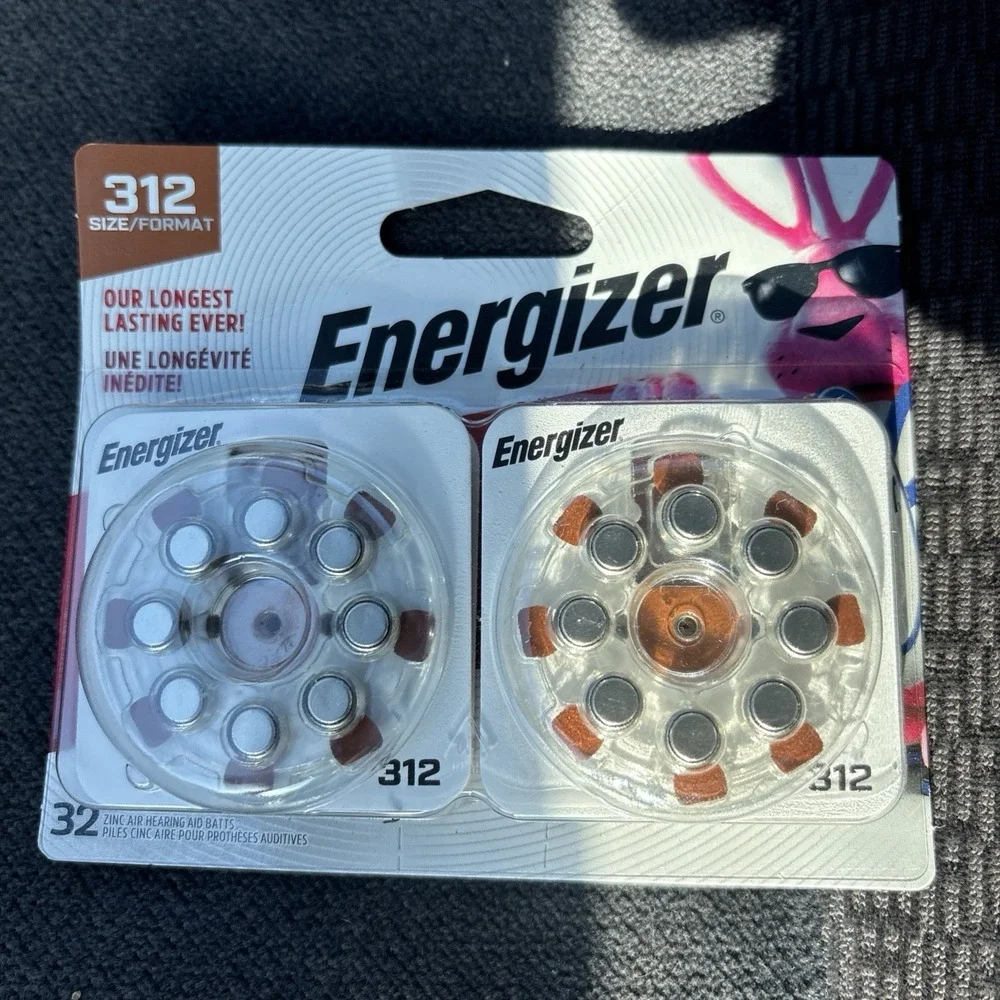 Energizer 312 Long Lasting Hearing Aid‎ Batteries 32 Pack Exp. 10/2027